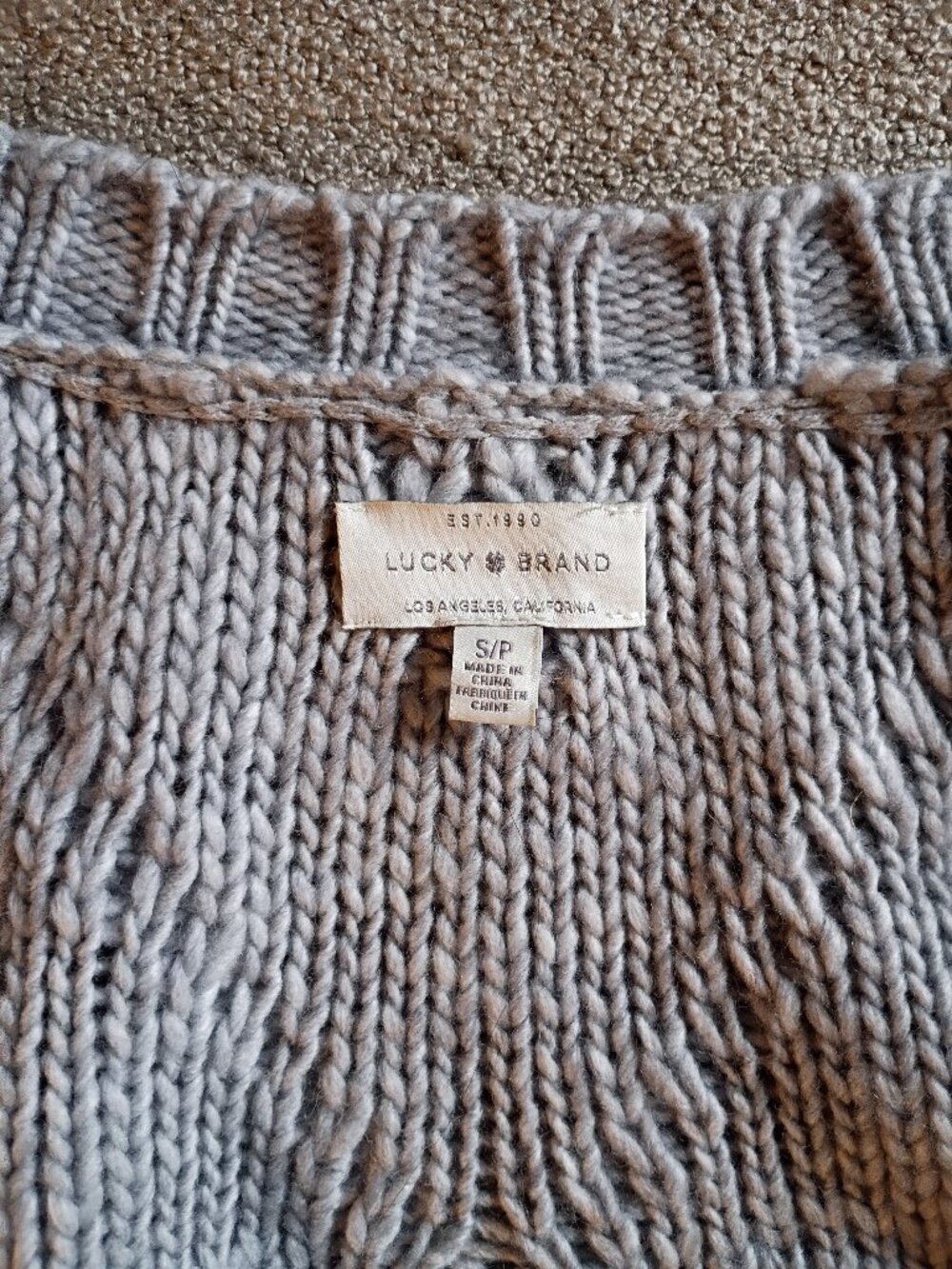 Lucky Brand grey cardigan sweater